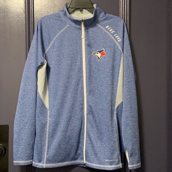 Majestic Tops - Majestic Toronto Blue Jays Full Zip Jacket Sweater Blue White XL P2P 21”